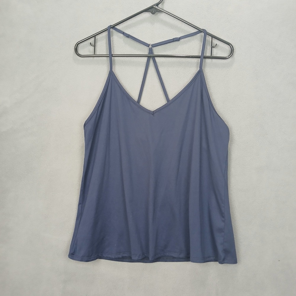 Linea Donatella Camisole Top Womens Large Navy Blue Stretch Adjustable Strap